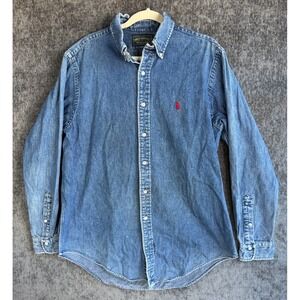 Vintage Polo Country Ralph Lauren Men Oversize Denim Shirt Size Large